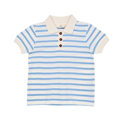 Copenhagen Colors Stribet Poloshirt Sky Blue Stripe 92 cm  Blå  92 cm  mand