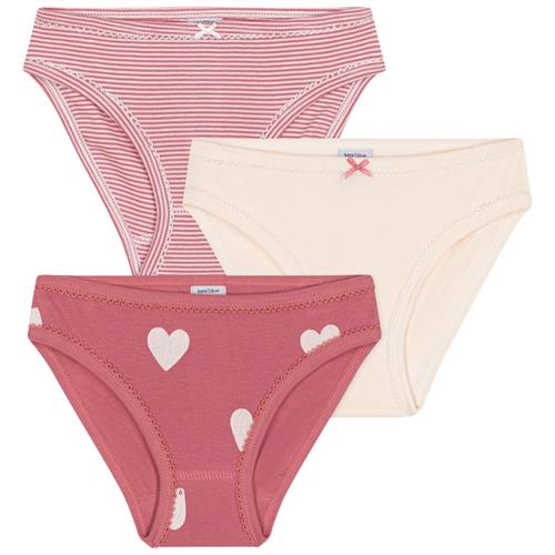 Petit Bateau Hearts 3-pak Trusser Rosewood Marshmallow 10 Y  Lyserød  10 år  kvinde
