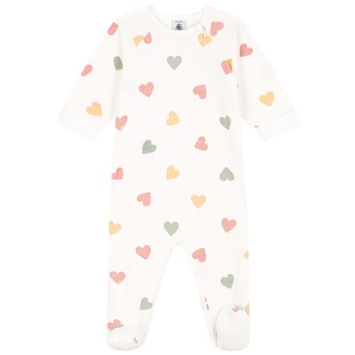 Petit Bateau Hjertemønstret Sparkedragt Cremefarvet 18 Months  Creme  18 måneder  Unisex