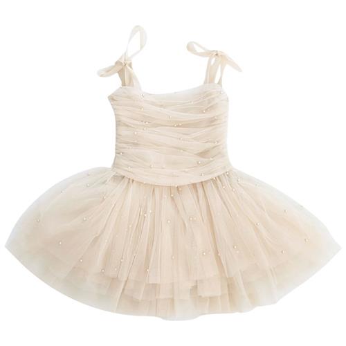 DOLLY by Le Petit Tom Pearl Tylkjole Cremefarvet 4-6 Y  Creme  4-6 år  kvinde