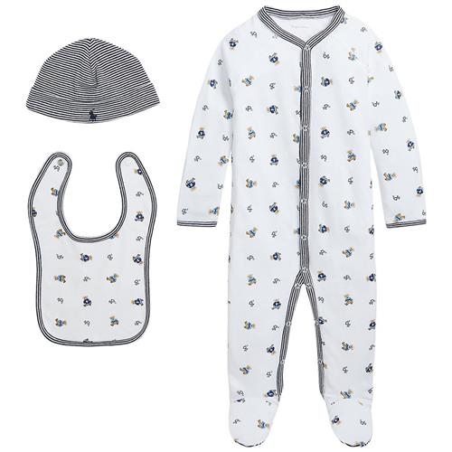 Ralph Lauren Mønstret Baby-sæt Navyblå 6 months  Blå  6 måneder  mand