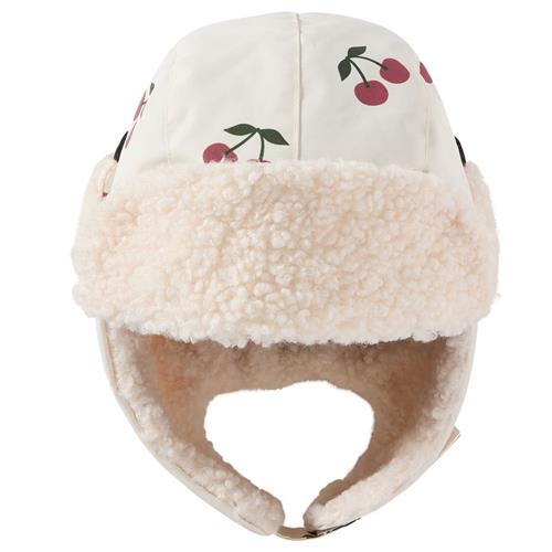 Kuling Levi Mønstret Vinterhue Med Kirsebær Cremefarvet 54 cm  Creme  54 cm  Unisex