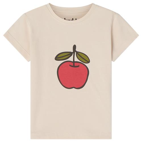 Buddy & Hope Klas GOTS T-shirt Med Tryk Med Æble Cremefarvet 98/104 cm  Hvid  98/104 cm  Unisex