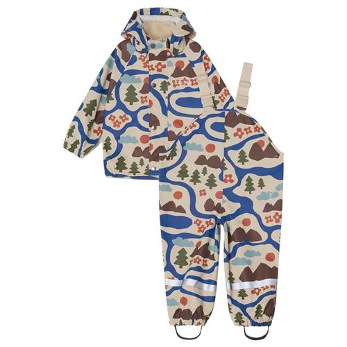 Kuling San Marino Uforet Regnsæt Doodle Map 86/92 cm  Blå  86/92 cm  Unisex