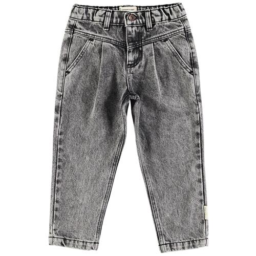 Piupiuchick Mom Fit Jeans Washed Black Denim 10 Y  Grå  10 år  kvinde