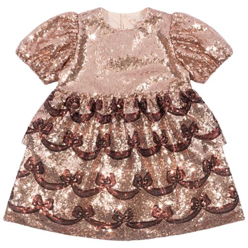Konges Sløjd Starla Bow Wow-kjole Gold Blush 5-6 Y  Lyserød  5-6 år  kvinde