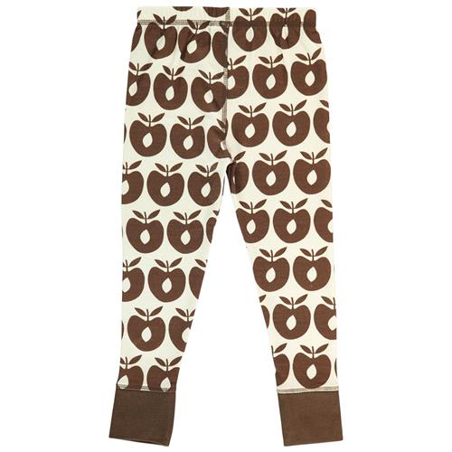 Småfolk Mønstret Uldbukser Med Æbler Brun 56/62 cm  Brun  56/62 cm  Unisex