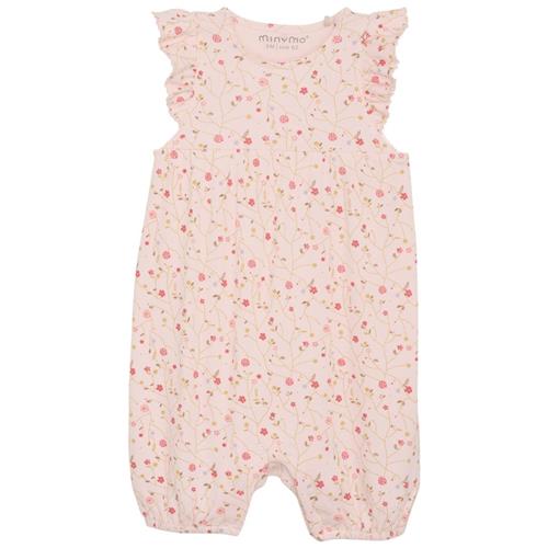 Minymo Blomstret Ribbet Romper Dogwood 56 cm  Lyserød  56 cm  kvinde