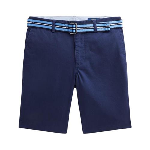 Ralph Lauren Shorts Med Bælte Navyblå 20/1 STRETCH TWILL-BEDFORD SHRT-SR-FFR FLAT FRONT NEWPORT NAVY  Marineblå    mand