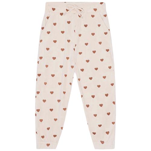 Flöss Pluto Hjertemønstrete Joggingbukser Cremefarvet 74 cm  Creme  74 cm  Unisex