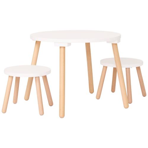 Kid's Concept Skammel og Bord Sæt White One Size      Unisex
