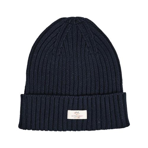 Copenhagen Colors Cotton Knitted Classic Beanie  Navy Navy 44/46 cm  Marineblå  44/46 cm  unisex