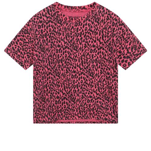 Zadig & Voltaire Leopardmønstret T-shirt Lyserød 10 Y  Lyserød  10 år  kvinde