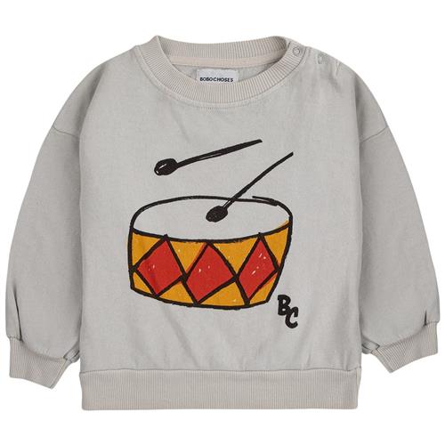 Bobo Choses Play The Drum Baby Sweatshirt Beige 9 Months  Beige  9 måneder  Unisex