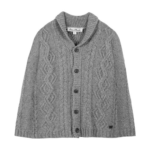 Tartine et Chocolat Uldstrikket vest gråblå strikket sweater 10 Y  Blå  10 år  mand