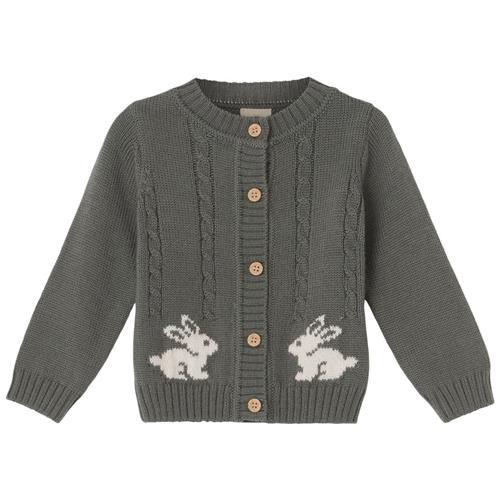 Buddy & Hope Fanny Cardigan Med Kaniner Dybgrøn 74/80 cm  Grøn  74/80 cm  Unisex