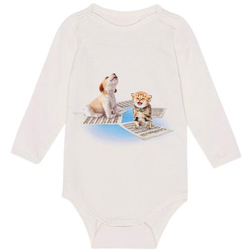 Molo GOTS Foss Babybody Love Music Body 74 cm  Hvid  74 cm  Unisex