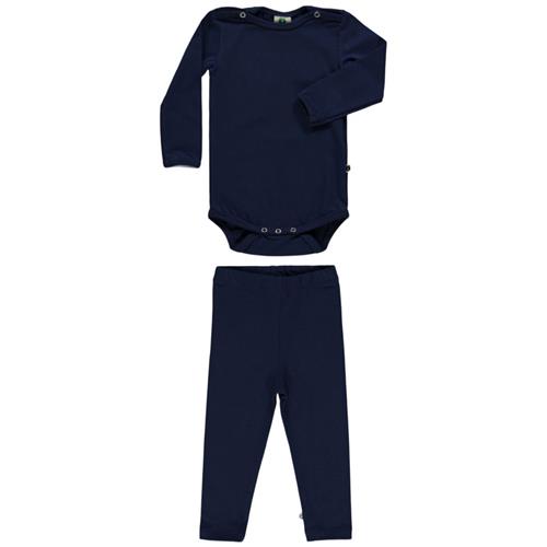 Småfolk Set Body Med Leggings Medieval Blue 68 cm  Marineblå  68 cm  Unisex