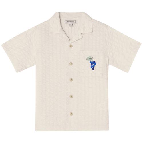 garbo&friends Seersucker Kortærmet Skjorte Grapes Ecru 62/68 cm  Hvid  62/68 cm  Unisex