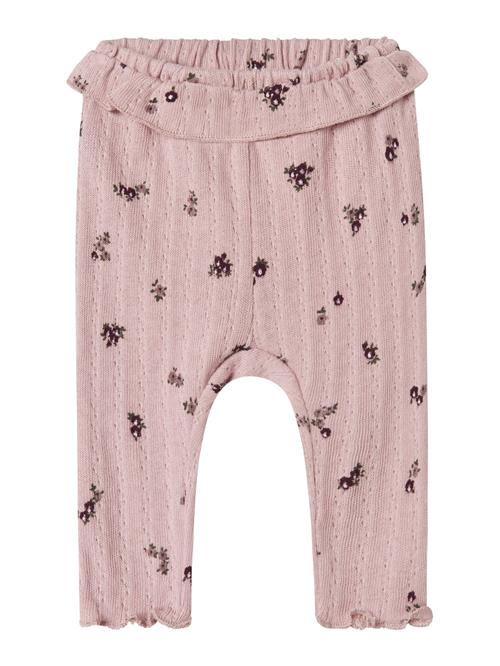 NAME IT Leggings 'NBFLOWER'  oliven / aubergine / lysviolet