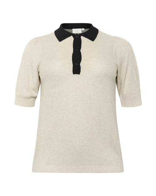 KAFFE CURVE Bluse 'KCAmana'  beige / sort
