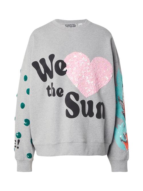Essentiel Antwerp Sweatshirt 'Ihexperience'  grå-meleret / petroleum / lyserød / sort