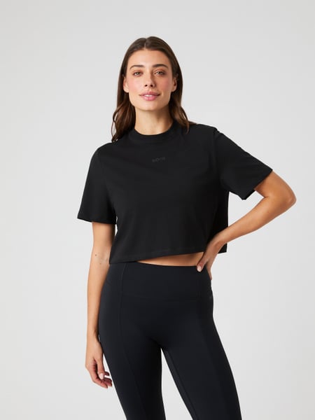 Björn Borg Studio Oversized Cropped T-shirt Sort, S