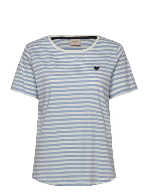 T-Shirt From Freequent In A Soft Material With Stripes. The T-Shirt Has A Rounde FREE/QUENT White