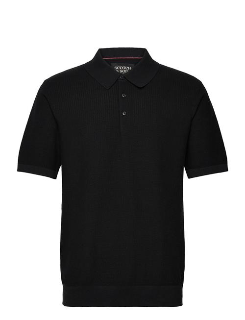 Structured Knitted Solid Polo Scotch & Soda Black