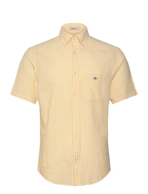 Reg Cotton Linen Stripe Ss Shirt GANT Yellow