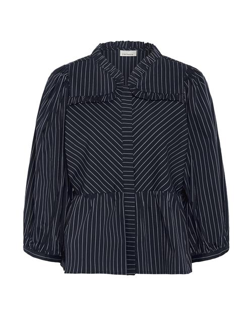 KAREN BY SIMONSEN Bluse  natblå / hvid