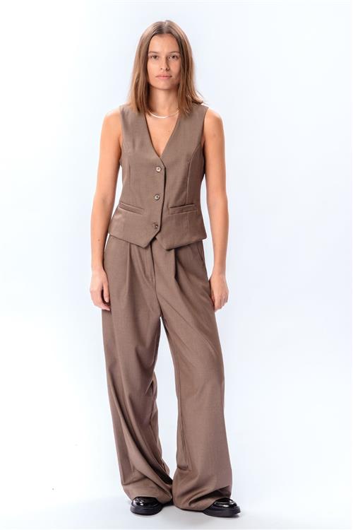 Nadia Vest og Pants (Taupe) - Pakketilbud - Default Title - TEESHOPPEN