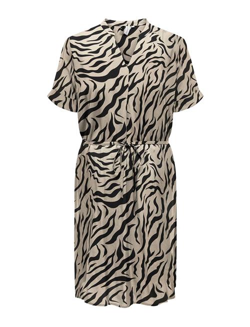Carnova Life Ss V-Neck Blk Dress ONLY Carmakoma Cream