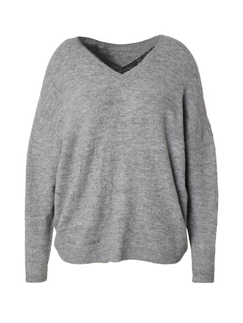 Se ONLY Carmakoma Pullover 'CARManifesta'  grå-meleret / sort ved About You