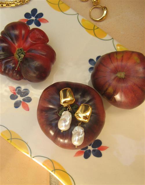Muli Collection - Guld - Dune Pearl Earrings