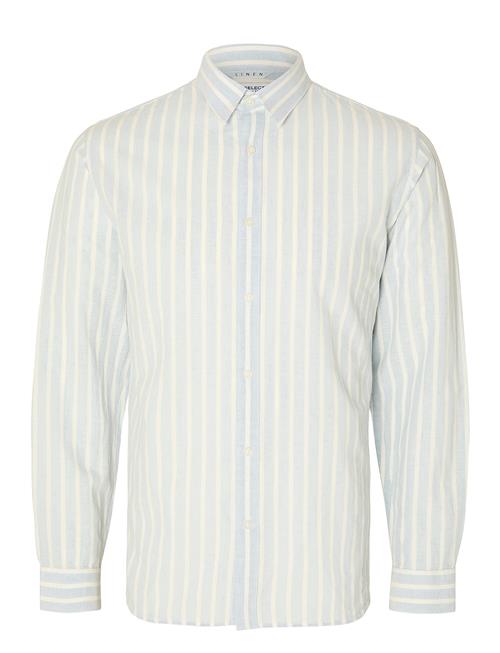 Slhslimnew-Linen Shirt Ls W Selected Homme Blue