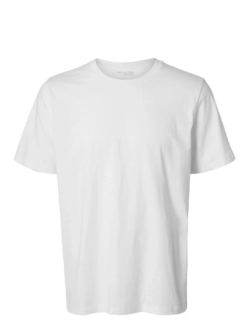Slhaspen Slub Ss O-Neck Tee Noos Selected Homme White