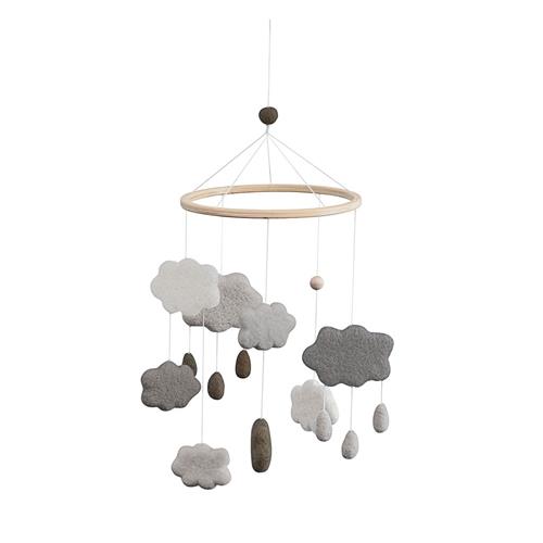 sebra Felted Cloud Baby Mobile Warm Grey Stroller    barnevogn  Unisex