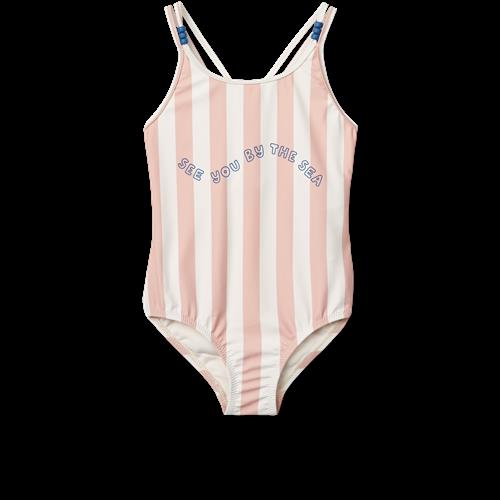 Liewood Suna Stripe Swimsuit Stripe Sorbet Rose  Creme De La Creme Stripe Sorbet Rose Creme De La Creme 98 cm  Creme  98 cm  kvinde