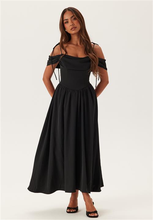 Bubbleroom Occasion Draped Off Shoulder Corset Midi Dress
