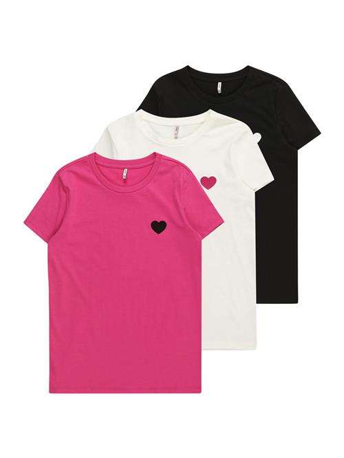 ONLY GIRLS Bluser & t-shirts 'Jessie'  mørk pink / sort / offwhite