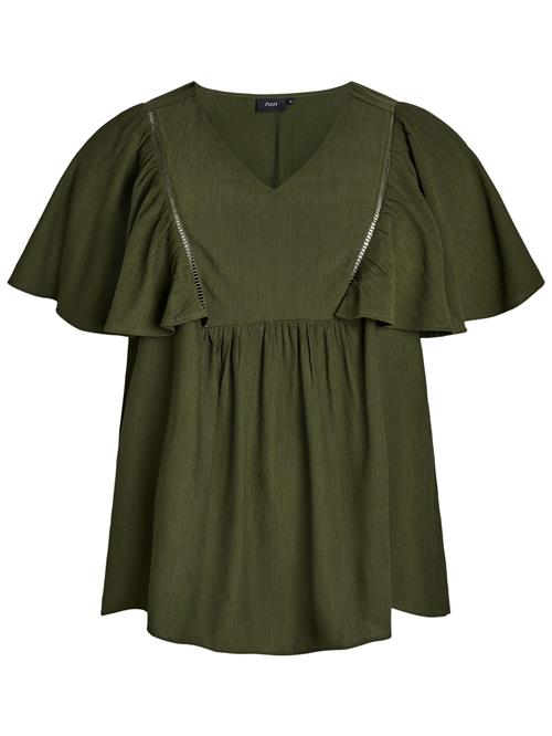 Zizzi Shirts 'KAVIA'  mørkegrøn