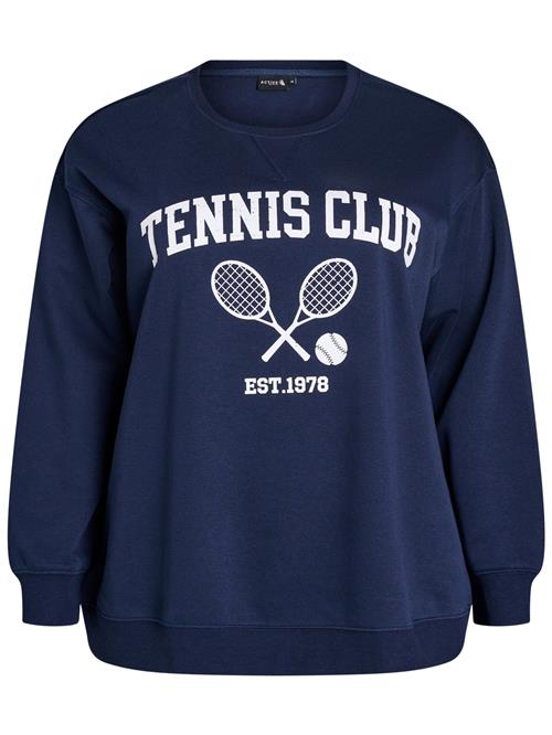 Active by Zizzi Sweatshirt 'ANNIE'  navy / hvid