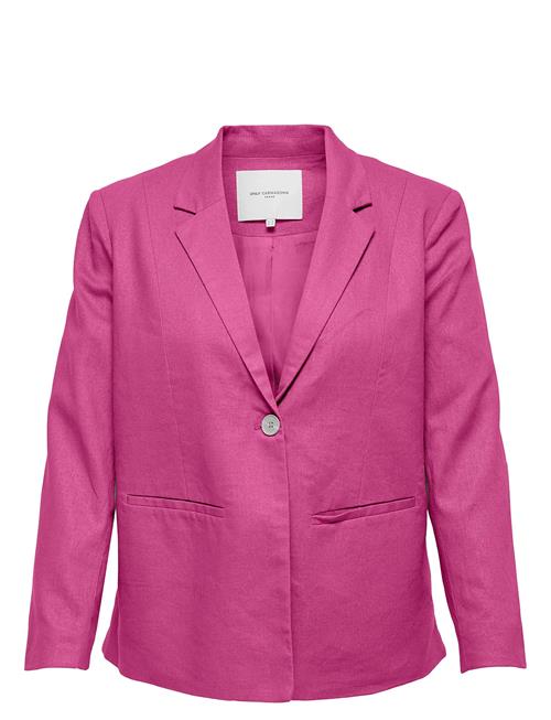 Carola-Caro L/S Linen Blazer Tlr ONLY Carmakoma Pink