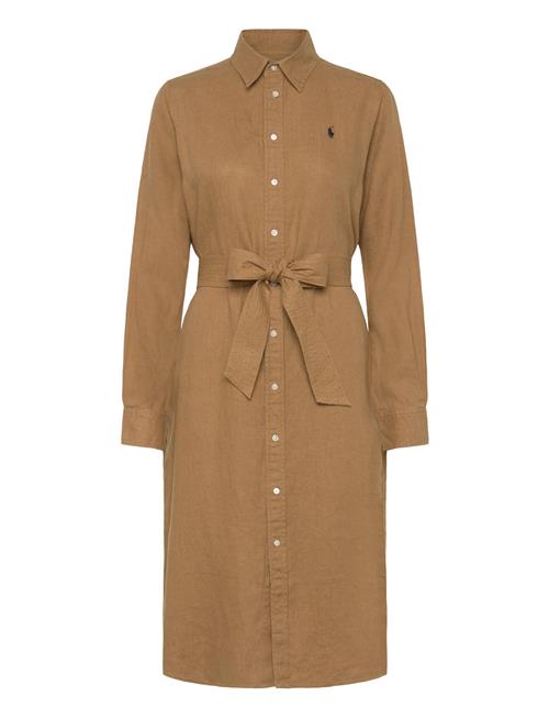 Belted Linen Shirtdress Polo Ralph Lauren Brown