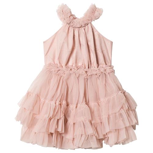 DOLLY by Le Petit Tom Ruffled Chiffon Dance Dress Ballet Pink 4-6 Y    4-6 år  kvinde