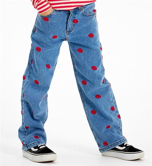 The New Jeans - TnLips - Medium Blue/Rød m. Læber