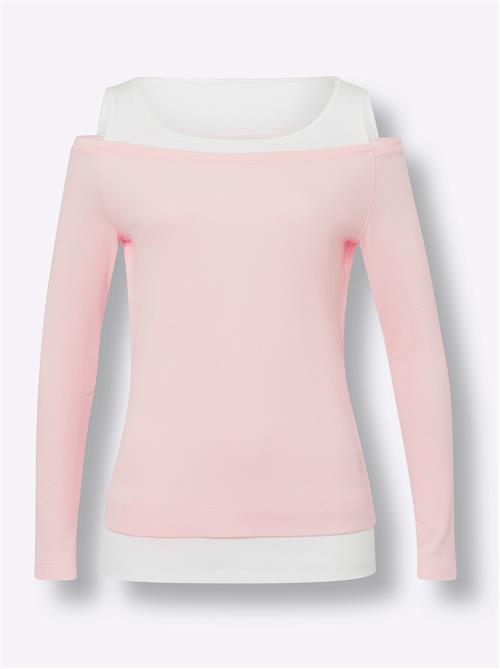 heine Shirts  lyserød / hvid