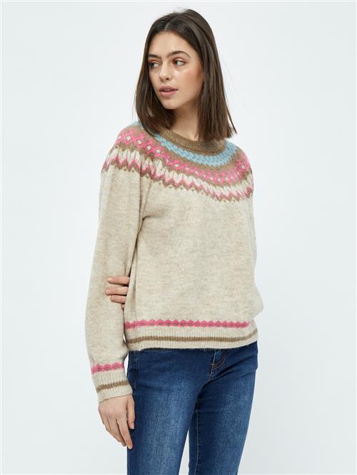 DESIRES Pullover 'Elis'  lyseblå / grå-meleret / lyserød