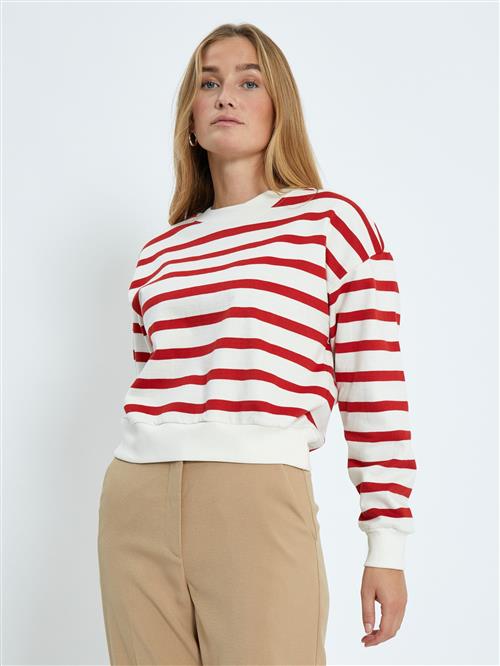 minus Sweatshirt 'Estella'  rød / hvid